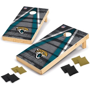 image:imageNFL Pro Football 2 x 4 Wood Direct Print Tournament Cornhole Set by Wild Sports Comes with 8 Bean Bags  Perfect for Tailgate Outdoor BackyardJacksonville Jaguars