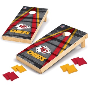 image:imageNFL Pro Football 2 x 4 Wood Direct Print Tournament Cornhole Set by Wild Sports Comes with 8 Bean Bags  Perfect for Tailgate Outdoor BackyardKansas City Chiefs
