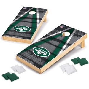 image:imageNFL Pro Football 2 x 4 Wood Direct Print Tournament Cornhole Set by Wild Sports Comes with 8 Bean Bags  Perfect for Tailgate Outdoor BackyardNew York Jets