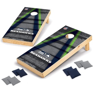 image:imageNFL Pro Football 2 x 4 Wood Direct Print Tournament Cornhole Set by Wild Sports Comes with 8 Bean Bags  Perfect for Tailgate Outdoor BackyardSeattle Seahawks