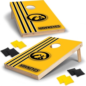 image:image2 x 3 Solid Wood Cornhole Set with Direct Print HD Team Graphics  Great Gift for Any NCAA Fan Bean Bag Toss Family Outdoor GamesIowa Hawkeyes