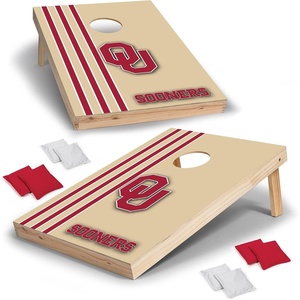 image:image2 x 3 Solid Wood Cornhole Set with Direct Print HD Team Graphics  Great Gift for Any NCAA Fan Bean Bag Toss Family Outdoor GamesOklahoma Sooners