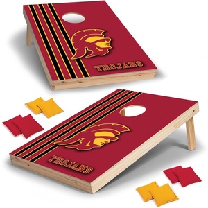 image:image2 x 3 Solid Wood Cornhole Set with Direct Print HD Team Graphics  Great Gift for Any NCAA Fan Bean Bag Toss Family Outdoor GamesUSC Trojans