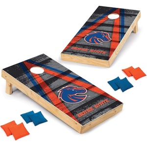 image:imageNCAA College 2 x 4 Wood Direct Print Tournament Cornhole Set by Wild Sports 8 Bean Bags Vintage Triange Design  Tailgate Outdoor BackyardBoise State Broncos