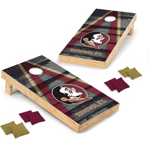 image:imageNCAA College 2 x 4 Wood Direct Print Tournament Cornhole Set by Wild Sports 8 Bean Bags Vintage Triange Design  Tailgate Outdoor BackyardFlorida State Seminoles