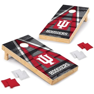 image:imageNCAA College 2 x 4 Wood Direct Print Tournament Cornhole Set by Wild Sports 8 Bean Bags Vintage Triange Design  Tailgate Outdoor BackyardIndiana Hoosiers