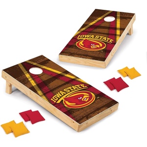 image:imageNCAA College 2 x 4 Wood Direct Print Tournament Cornhole Set by Wild Sports 8 Bean Bags Vintage Triange Design  Tailgate Outdoor BackyardIowa State Cyclones