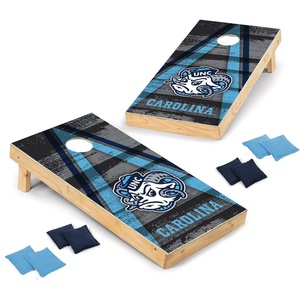 image:imageNCAA College 2 x 4 Wood Direct Print Tournament Cornhole Set by Wild Sports 8 Bean Bags Vintage Triange Design  Tailgate Outdoor BackyardNorth Carolina Tar Heels