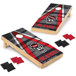 image:imageNCAA College 2 x 4 Wood Direct Print Tournament Cornhole Set by Wild Sports 8 Bean Bags Vintage Triange Design  Tailgate Outdoor BackyardNorth Carolina State Wolfpack