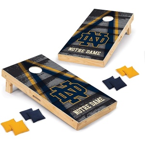 image:imageNCAA College 2 x 4 Wood Direct Print Tournament Cornhole Set by Wild Sports 8 Bean Bags Vintage Triange Design  Tailgate Outdoor BackyardNotre Dame Fighting Irish