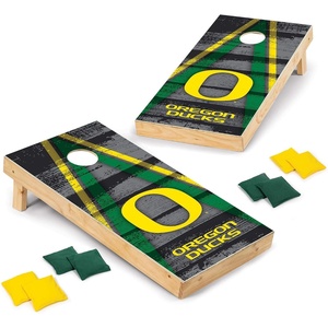 image:imageNCAA College 2 x 4 Wood Direct Print Tournament Cornhole Set by Wild Sports 8 Bean Bags Vintage Triange Design  Tailgate Outdoor BackyardOregon Ducks