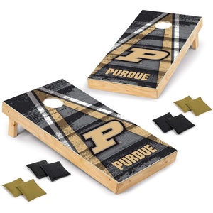 image:imageNCAA College 2 x 4 Wood Direct Print Tournament Cornhole Set by Wild Sports 8 Bean Bags Vintage Triange Design  Tailgate Outdoor BackyardPurdue Boilermakers