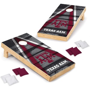 image:imageNCAA College 2 x 4 Wood Direct Print Tournament Cornhole Set by Wild Sports 8 Bean Bags Vintage Triange Design  Tailgate Outdoor BackyardTexas AM Aggies