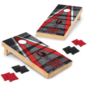 image:imageNCAA College 2 x 4 Wood Direct Print Tournament Cornhole Set by Wild Sports 8 Bean Bags Vintage Triange Design  Tailgate Outdoor BackyardTexas Tech Red Raiders