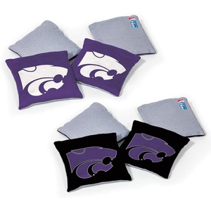 image:imageNCAA College Dual Sided Bean Bags by Wild Sports 8 Count Premium Toss Bags for Cornhole Set  Great for Tailgates Outdoors BackyardKansas State Wildcats