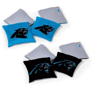 image:imageNFL Pro Football Dual Sided Bean Bags by Wild Sports 8 Count Premium Toss Bags for Cornhole Set  Great for Tailgates Outdoors BackyardCarolina Panthers
