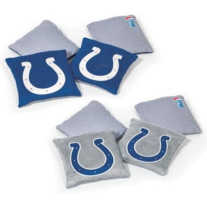 image:imageNFL Pro Football Dual Sided Bean Bags by Wild Sports 8 Count Premium Toss Bags for Cornhole Set  Great for Tailgates Outdoors BackyardIndianapolis Colts
