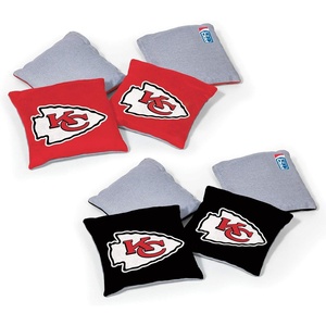 image:imageNFL Pro Football Dual Sided Bean Bags by Wild Sports 8 Count Premium Toss Bags for Cornhole Set  Great for Tailgates Outdoors BackyardKansas City Chiefs