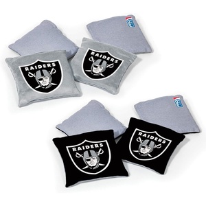 image:imageNFL Pro Football Dual Sided Bean Bags by Wild Sports 8 Count Premium Toss Bags for Cornhole Set  Great for Tailgates Outdoors BackyardLas Vegas Raiders