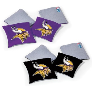 image:imageNFL Pro Football Dual Sided Bean Bags by Wild Sports 8 Count Premium Toss Bags for Cornhole Set  Great for Tailgates Outdoors BackyardMinnesota Vikings