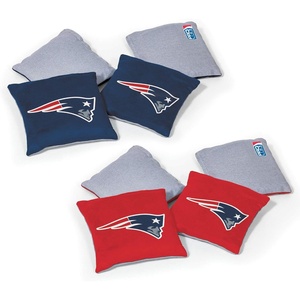 image:imageNFL Pro Football Dual Sided Bean Bags by Wild Sports 8 Count Premium Toss Bags for Cornhole Set  Great for Tailgates Outdoors BackyardNew England Patriots