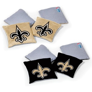 image:imageNFL Pro Football Dual Sided Bean Bags by Wild Sports 8 Count Premium Toss Bags for Cornhole Set  Great for Tailgates Outdoors BackyardNew Orleans Saints