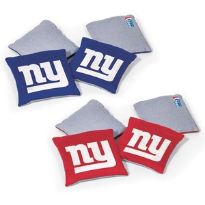 image:imageNFL Pro Football Dual Sided Bean Bags by Wild Sports 8 Count Premium Toss Bags for Cornhole Set  Great for Tailgates Outdoors BackyardNew York Giants