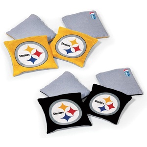 image:imageNFL Pro Football Dual Sided Bean Bags by Wild Sports 8 Count Premium Toss Bags for Cornhole Set  Great for Tailgates Outdoors BackyardPittsburgh Steelers