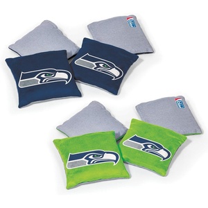 image:imageNFL Pro Football Dual Sided Bean Bags by Wild Sports 8 Count Premium Toss Bags for Cornhole Set  Great for Tailgates Outdoors BackyardSeattle Seahawks