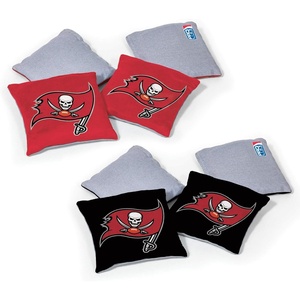 image:imageNFL Pro Football Dual Sided Bean Bags by Wild Sports 8 Count Premium Toss Bags for Cornhole Set  Great for Tailgates Outdoors BackyardTampa Bay Buccaneers