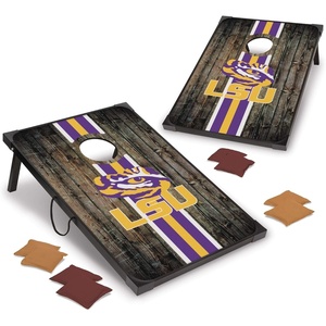 image:imageWild Sports NCAA 2 x 3 MDF Deluxe Cornhole Set  with Corners and ApronsLSU Tigers