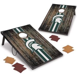 image:imageWild Sports NCAA 2 x 3 MDF Deluxe Cornhole Set  with Corners and ApronsMichigan State Spartans