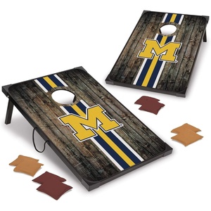 image:imageWild Sports NCAA 2 x 3 MDF Deluxe Cornhole Set  with Corners and ApronsMichigan Wolverines