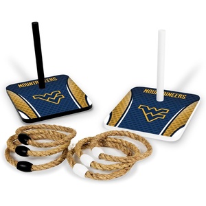 image:imageWild Sports Solid Wood College Quoits Set with Direct Print HD Team Graphics  Tailgate Ring Toss Game  Great Gift for Any NCAA Fan Ring Toss Outdoor Games for The BeachWest Virginia Mountaineers