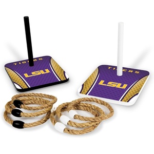 image:imageWild Sports Solid Wood College Quoits Set with Direct Print HD Team Graphics  Tailgate Ring Toss Game  Great Gift for Any NCAA Fan Ring Toss Outdoor Games for The BeachLSU Tigers