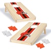 image:imageNFL Football Portable Size 1 x 2 Solid Wood Cornhole Set with Direct Print HD Team Graphics  Travel SizeCleveland Browns