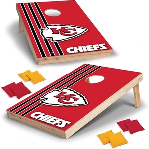 image:imageNFL 2 x 3 Solid Wood Cornhole Set with Direct Print HD Team Graphics  Great Gift for Any Football Fan Bean Bag Toss Family Outdoor GamesKansas City Chiefs