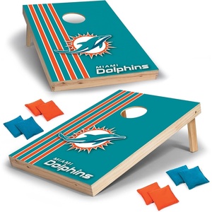 image:imageNFL 2 x 3 Solid Wood Cornhole Set with Direct Print HD Team Graphics  Great Gift for Any Football Fan Bean Bag Toss Family Outdoor GamesMiami Dolphins