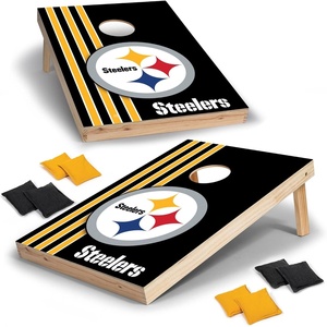 image:imageNFL 2 x 3 Solid Wood Cornhole Set with Direct Print HD Team Graphics  Great Gift for Any Football Fan Bean Bag Toss Family Outdoor GamesPittsburgh Steelers