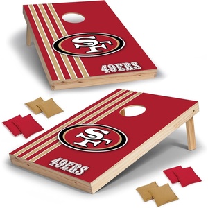 image:imageNFL 2 x 3 Solid Wood Cornhole Set with Direct Print HD Team Graphics  Great Gift for Any Football Fan Bean Bag Toss Family Outdoor GamesSan Francisco 49ers