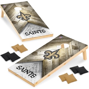 image:imageNFL Football 2 x 4 Regulation Size Solid Wood Cornhole Set with Direct Print HD Team Graphics Great Gift for Any Football Fan Bean Bag Toss Family Outdoor GameNew Orleans Saints