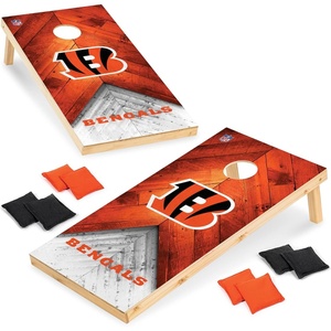 image:imageNFL Football 2 x 4 Regulation Size Solid Wood Cornhole Set with Direct Print HD Team Graphics Great Gift for Any Football Fan Bean Bag Toss Family Outdoor GameCincinnati Bengals