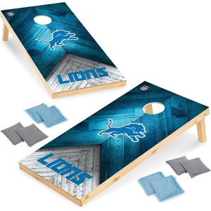 image:imageNFL Football 2 x 4 Regulation Size Solid Wood Cornhole Set with Direct Print HD Team Graphics Great Gift for Any Football Fan Bean Bag Toss Family Outdoor GameDetroit Lions