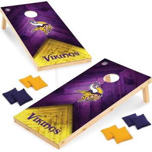 image:imageNFL Football 2 x 4 Regulation Size Solid Wood Cornhole Set with Direct Print HD Team Graphics Great Gift for Any Football Fan Bean Bag Toss Family Outdoor GameMinnesota Vikings