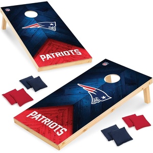 image:imageNFL Football 2 x 4 Regulation Size Solid Wood Cornhole Set with Direct Print HD Team Graphics Great Gift for Any Football Fan Bean Bag Toss Family Outdoor GameNew England Patriots