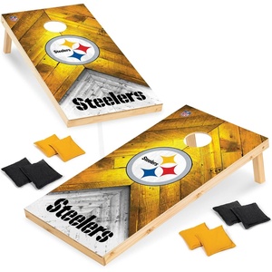 image:imageNFL Football 2 x 4 Regulation Size Solid Wood Cornhole Set with Direct Print HD Team Graphics Great Gift for Any Football Fan Bean Bag Toss Family Outdoor GamePittsburgh Steelers