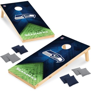 image:imageNFL Football 2 x 4 Regulation Size Solid Wood Cornhole Set with Direct Print HD Team Graphics Great Gift for Any Football Fan Bean Bag Toss Family Outdoor GameSeattle Seahawks