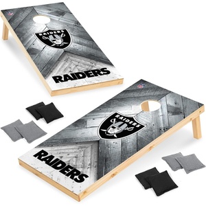 image:imageNFL Football 2 x 4 Regulation Size Solid Wood Cornhole Set with Direct Print HD Team Graphics Great Gift for Any Football Fan Bean Bag Toss Family Outdoor GameLas Vegas Raiders