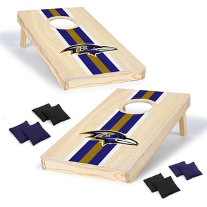image:imageNFL Football Portable Size 1 x 2 Solid Wood Cornhole Set with Direct Print HD Team Graphics  Travel SizeBaltimore Ravens