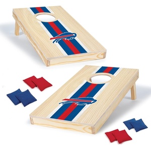 image:imageNFL Football Portable Size 1 x 2 Solid Wood Cornhole Set with Direct Print HD Team Graphics  Travel SizeBuffalo Bills